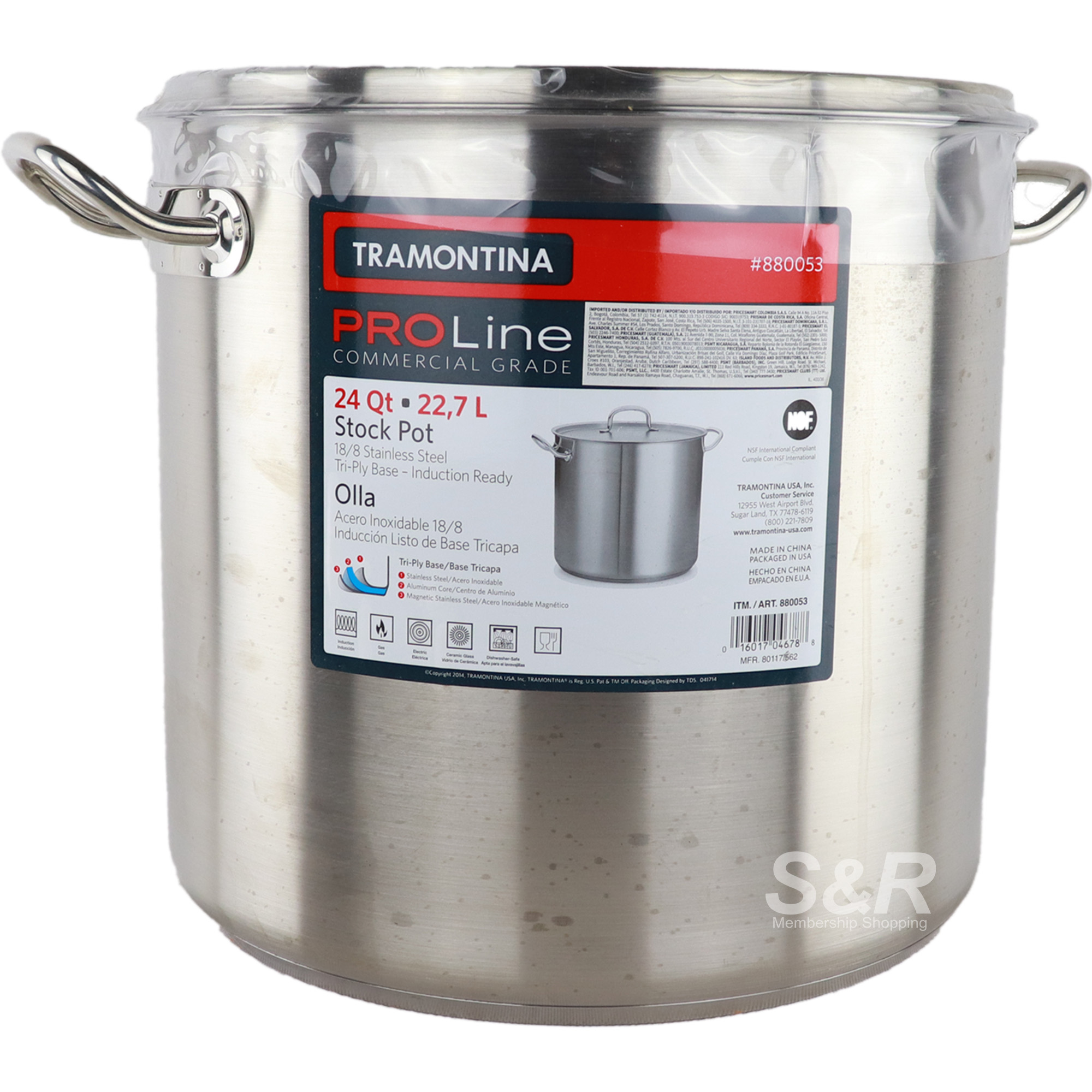 Tramontina ProLine Covered Stock Pot 22.7L Tramontina ProLine Covered Stock Pot 22.7L